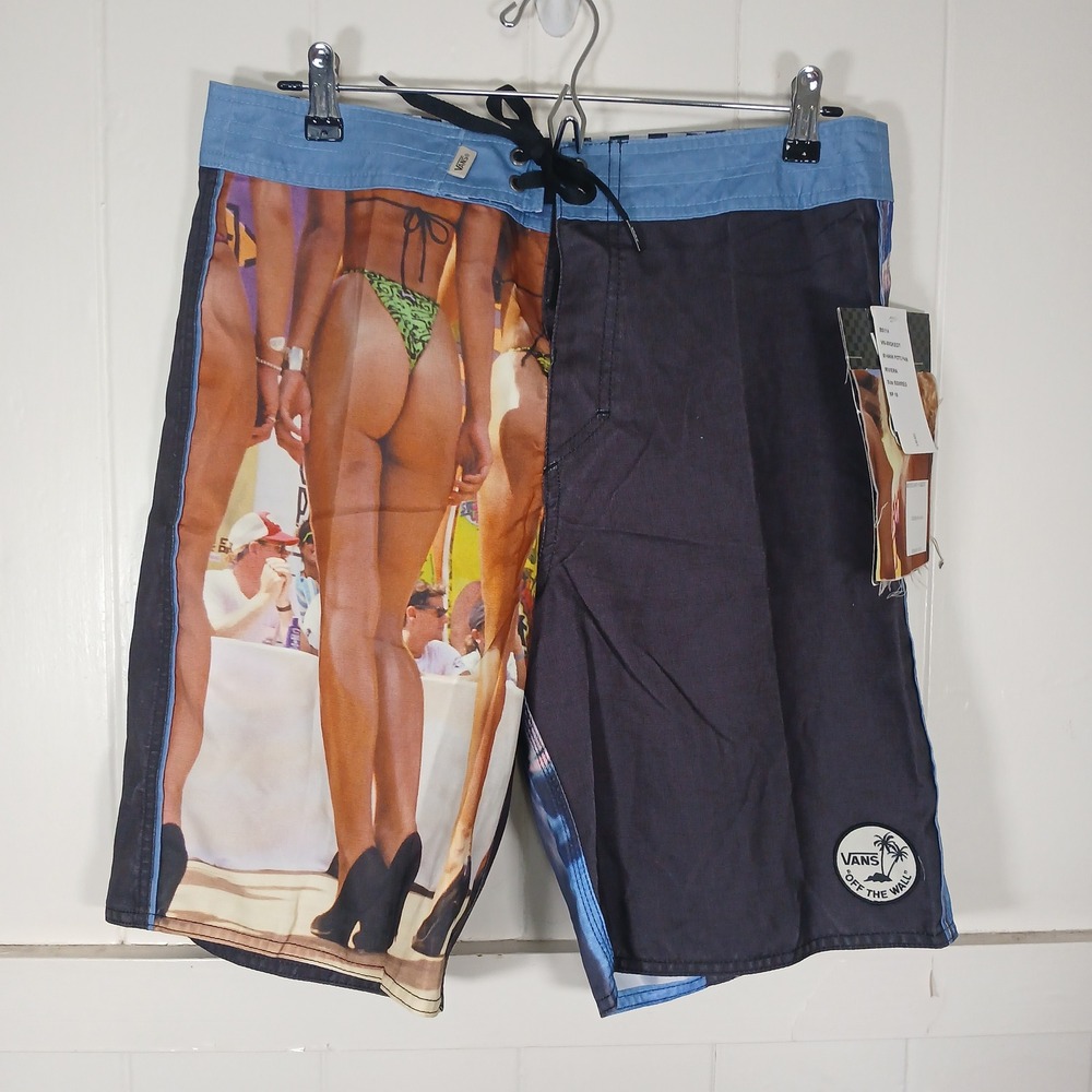 New Vans SAMPLE Hank Foto Pan Board Shorts Mens 32 Riviera Blue Photo VN-00QKEDT